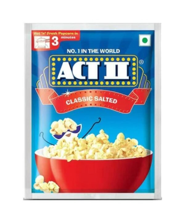 Act || Instant  Classic Salted  Popcorn 32g+5.5g Extra  Pack Of 3